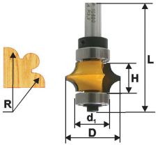 Фреза кромочная фигурная Ф22,3Х9,5 мм R3,2 мм, хвостовик 8 мм Энкор 46426