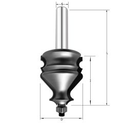 Фреза молдинговая 4 D=38x41.3x94 S=12 PROCUT 726.313841