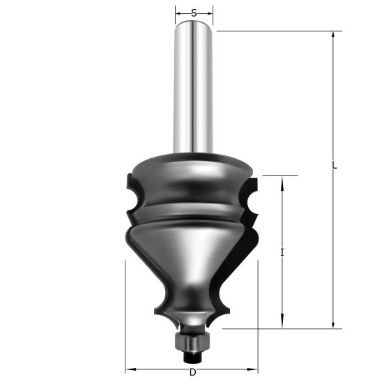 Фреза молдинговая 4 D=38x41.3x94 S=12 PROCUT 726.313841 (L1-91 мм, L2-41.3 мм, D1-38 мм, D2-12 мм)