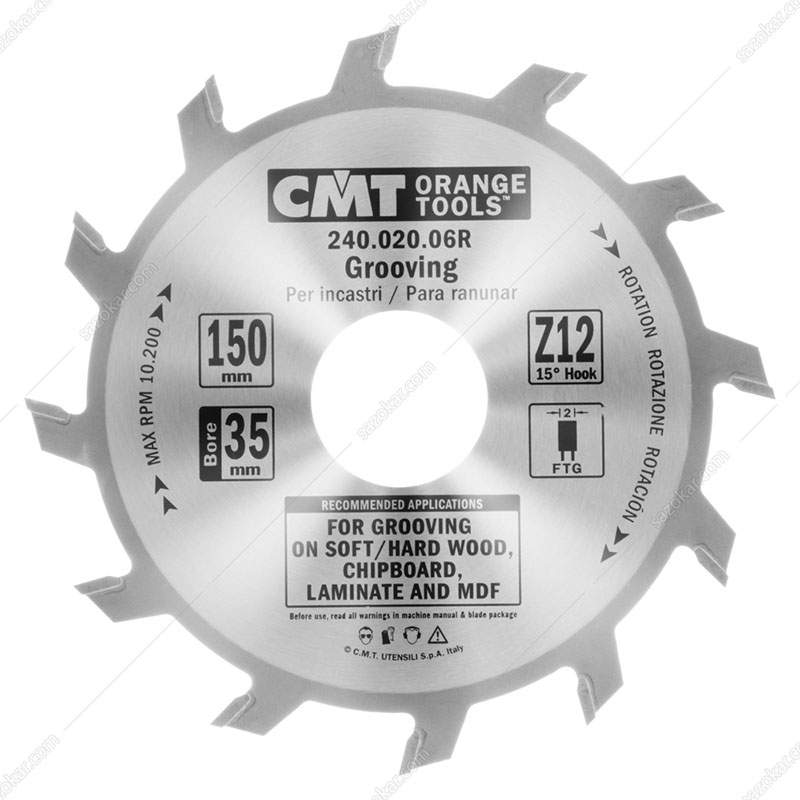 Диск пильный 150x35x6,0/3,0 15° FLAT Z=12 CMT 240.060.06R