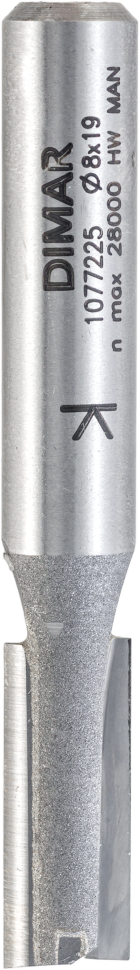 Фреза Dimar 1077225 пазовая врезная D8x19 L57 Z2+1 хвостовик 8