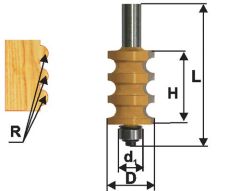 Фреза кромочная фигурная Ф22,3Х25,4 мм R3,2 мм, хвостовик 12 мм Энкор 46427