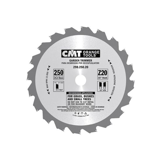 Диск пильный 250x25,4x2,2/1,4 15° 10° ATB Z=20 CMT 298.250.20