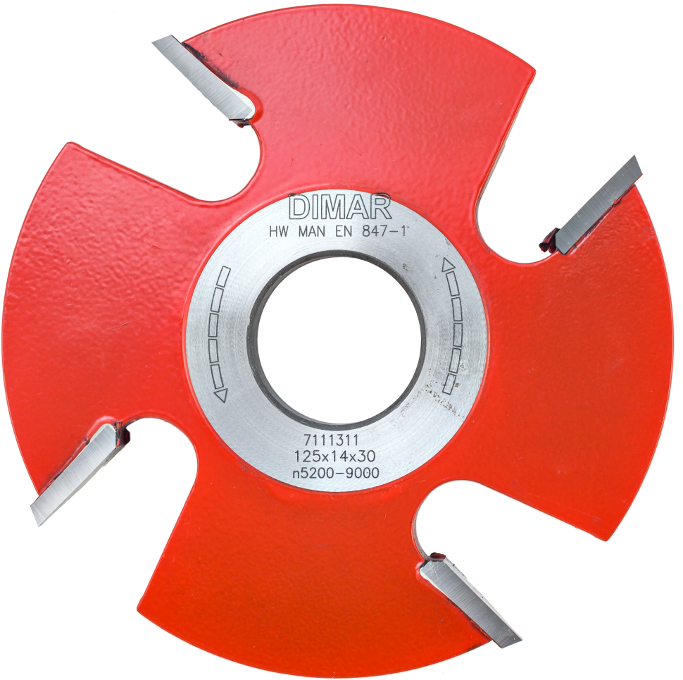 Фреза насадная Dimar 7111311 профиль A из комплекта ФАСАД + ФИЛЕНКА D125x14x Z4 посадка 30