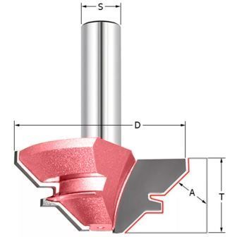 Фреза угловое сращивание 90гр. (9.5-19мм) Z=2 D=50.8x22.2x62 S=12 PROCUT 603225P (L1-62 мм, L2-22.2 мм, D1-50.8 мм, D2-12 мм)