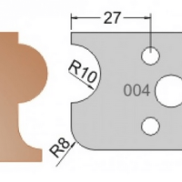 Нож Dimar 3300440 МУЛЬТИСИСТЕМА HSS галтель R8 полуштап R10 40x20x4