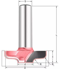 Фреза филеночная Z=2 R=3.2 D=35 (d=12.5)x9.5x49 S=12 PROCUT 416251P