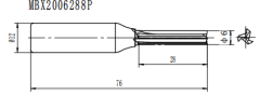 Фреза пазовая монолитная усиленная "Х2" Z=3 D=6x28x78 S=12 PROCUT MBX2006288P
