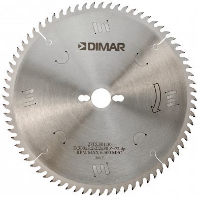 Пила Dimar 2715.251.30 алмазная D250x30x3,2 Z60 для форматно-раскроечного станка
