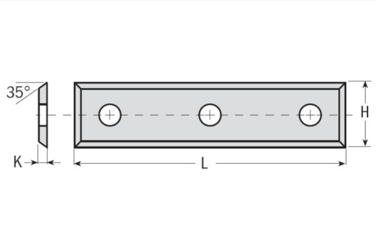Нож Dimar T013327 твердый сплав 3 отверстия 49,5х12х1,7 T04F 30TW