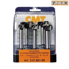 Комплект 5 сверел чашечных (бокс) KSS S=10 D=15-20-25-30-35 L=90 RH CMT 512.001.00