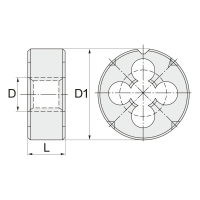 Плашка круглая для метрической резьбы M6X1.0 (Р6М5) RODMIX 1671060010