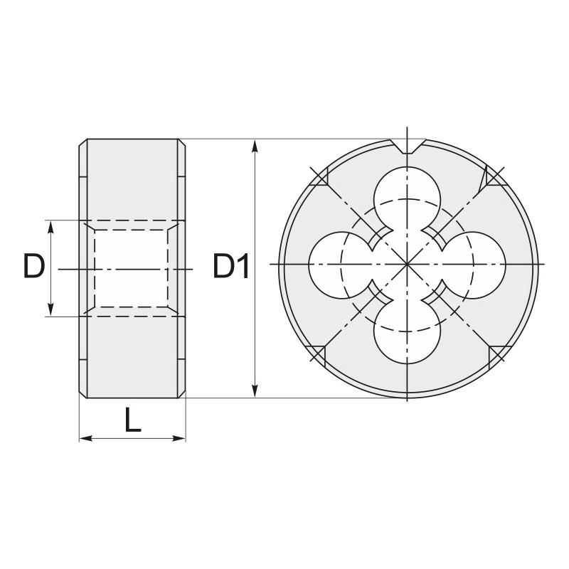 Плашка круглая для метрической резьбы M6X1.0 (Р6М5) RODMIX 1671060010