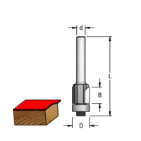 Фреза WPW FD221273 алмазная D12,7 B11,1 Z2 обгонная нижний подшипник хвостовик 6
