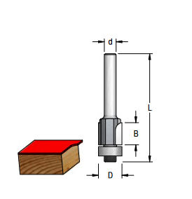 Фреза WPW FD221273 алмазная D12,7 B11,1 Z2 обгонная нижний подшипник хвостовик 6