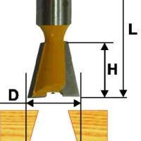 Фреза пазовая Ф15,9Х22 мм, 7°, ласточкин хвост, хвостовик 8 мм Энкор 46082