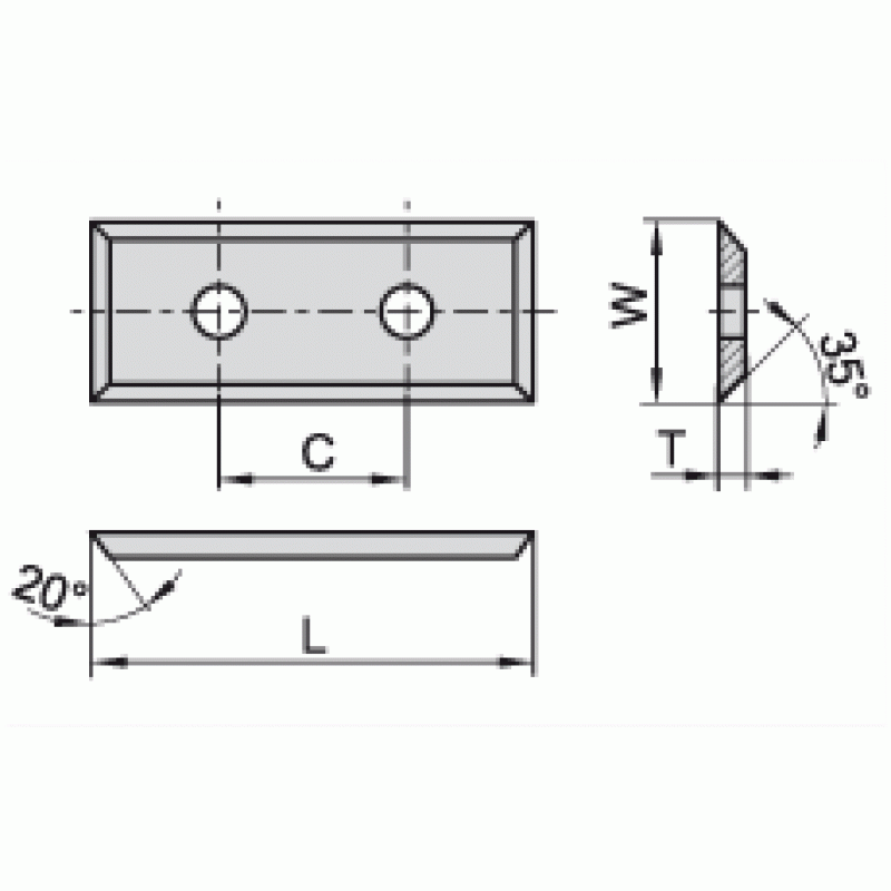 Нож Dimar C80360081 твердый сплав 29.5x9x1.5