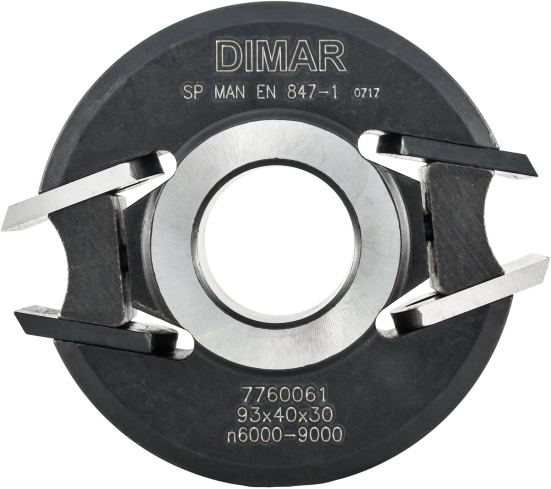 Фреза насадная Dimar 7760061 МУЛЬТИПРОФИЛЬ 40 D93x40x Z2 сменные ножи HSS посадка 30 (L1- мм, L2-40 мм, D1-93 мм, D2-30 мм)