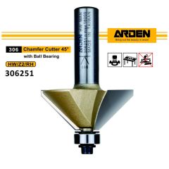 Фреза для снятия фаски 45гр. (с полкой) Z=2 D=44.45x18.5x70 S=12 ARDEN 306251