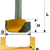 Фреза пазовая фасонная Ф28.6Х13 мм R6,3 мм, хвостовик 8 мм Энкор 46130