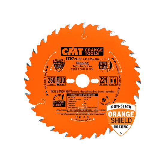 Диск пильный 190x30(+20+16)x1,7/1,1 20° 10° ATB + 8° SHEAR Z=24 CMT 271.190.24M