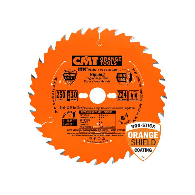 Диск пильный 190x30(+20+16)x1,7/1,1 20° 10° ATB + 8° SHEAR Z=24 CMT 271.190.24M