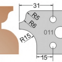 Нож Dimar 3301140 МУЛЬТИСИСТЕМА HSS галтель R15 и римский профиль 40x20x4
