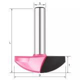 Фреза профильная для фасадов горизонтальная корона Z=2 R=35 D=51.1x15.9x66 S=12 PROCUT 224251P (L1-66 мм, L2-15.9 мм, D1-51.1 мм, D2-12 мм)