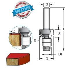 Фреза WPW RWB0135 радиусная R1,3 D16,5 B8 двойной подшипник хвостовик 8