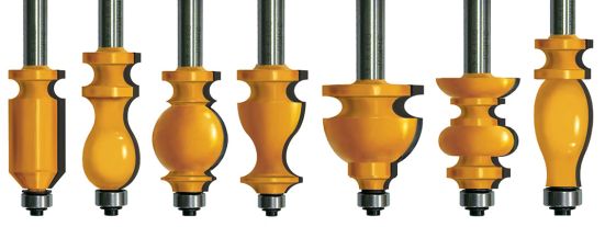 Набор фрез кромочных фигурных, хвостовик 12 мм, 7 штук Энкор 46614 (L1- мм, L2- мм, D1- мм, D2- мм)