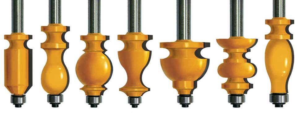 Набор фрез кромочных фигурных, хвостовик 12 мм, 7 штук Энкор 46614 (L1- мм, L2- мм, D1- мм, D2- мм)