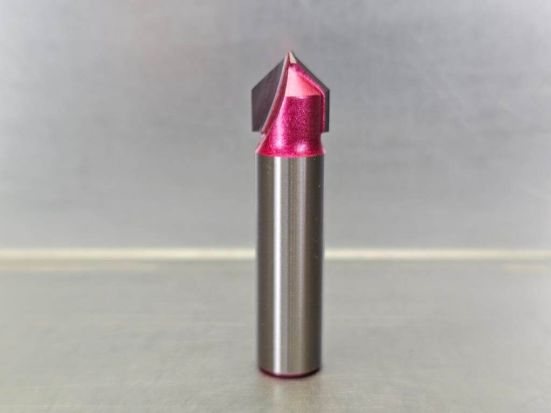 Фреза V-образная пазовая с углом 90º Z=2 D=12.7x12.7x53 S=12 PROCUT 200222P (L1-53 мм, L2-12.7 мм, D1-12.7 мм, D2-12 мм)