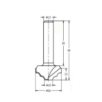 Фреза алмазная филёночная TD-111 D=32x13x66 S=12 Rotis 1113212.01