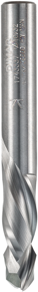 Фреза Dimar 1743337 спиральная компрессия Z2+2 D10x32 L80 хвостовик 10 ДСП, шпон