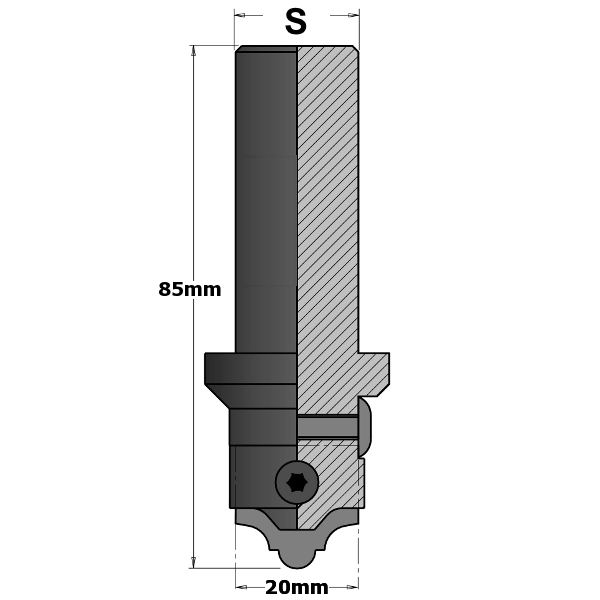 СМТ Фреза (корпус) для сменных ножей S=12 D=20x85 RH 616.120