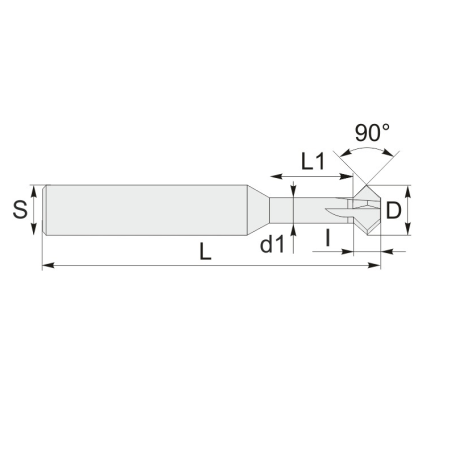 Фреза фасочная GU4-D12.0-F90 (L1-75 мм, L2- мм, D1-12 мм, D2-12 мм)