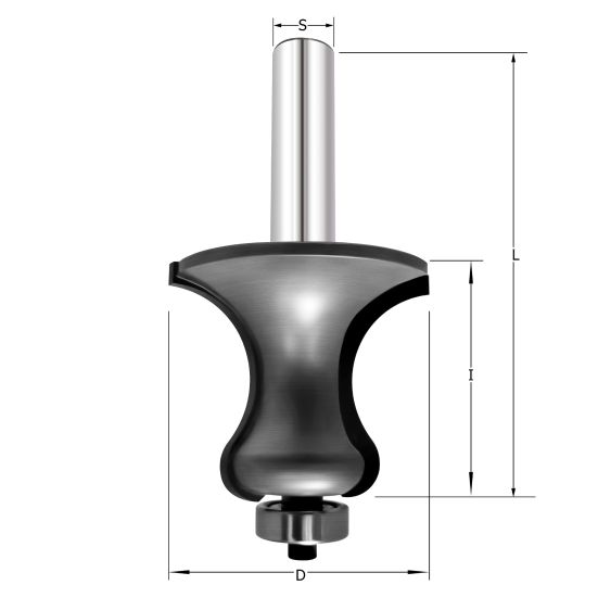 Фреза "Перила A"  D=47.6x38.9x90.6 S=12 PROCUT 747.314738 (L1-90.6 мм, L2-38.9 мм, D1-47.6 мм, D2-12 мм)