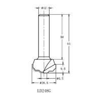 Фреза алмазная филёночная TD-113 D=26x9.5x65 S=12 Rotis 1132612.01