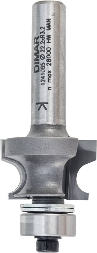 Фреза Dimar 1241085 катушка спинка кровати R3,2 D22,2x14,3 L57 подшипник, хвостовик 8