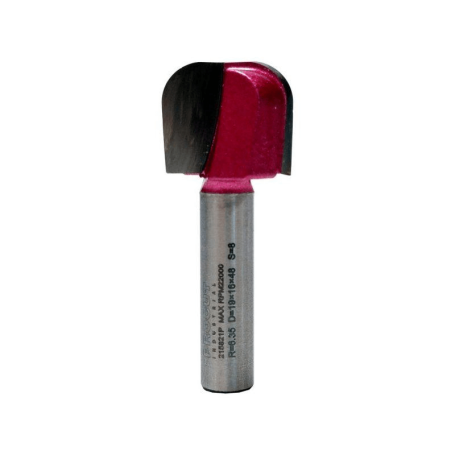 Фреза для желобов и чаш Z=2 R=10 D=28x16x85 S=12 PROCUT 215235LP (L1-85 мм, L2-16 мм, D1-28 мм, D2-12 мм)