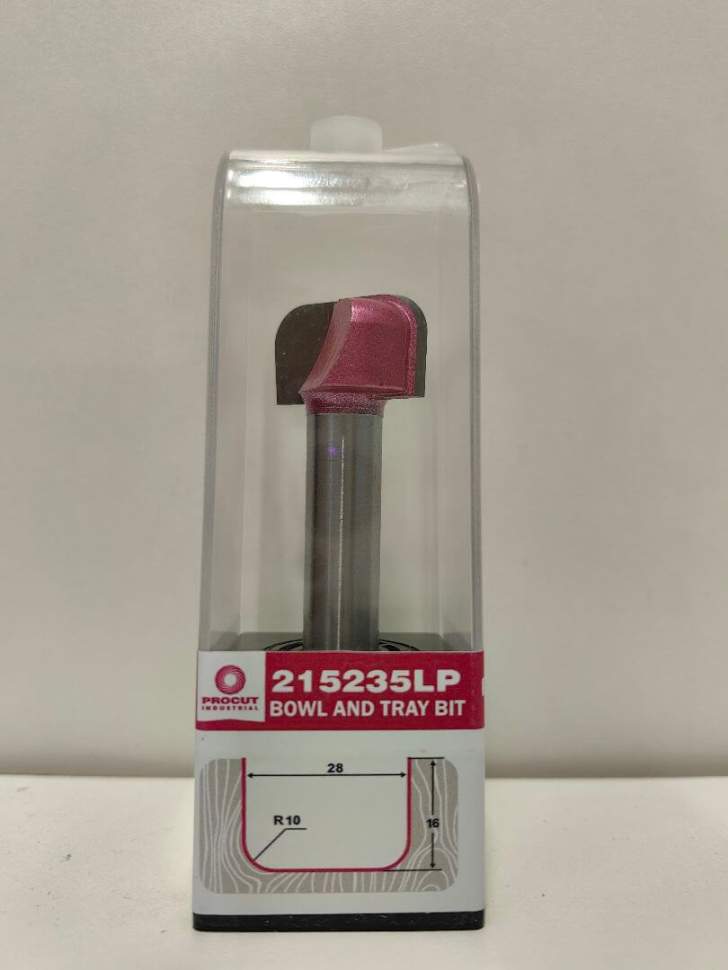 Фреза для желобов и чаш Z=2 R=10 D=28x16x85 S=12 PROCUT 215235LP