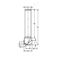 Фреза алмазная филёночная TD-121 D=16x7.7x62 S=12 Rotis 821612.01
