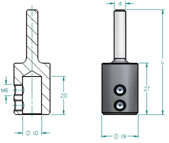 Переходник WPW TA10002 для сверла присадочного на круглый хвостовик 12