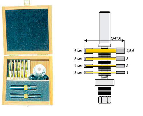 Набор фрез кром фальцевых 6шт 2хв 12мм Энкор 10593