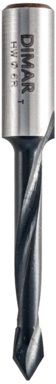 Сверло Dimar 2016567 сквозное правое D9x25 L57,5 хвостовик 10x25 присадка (L1-57.5 мм, L2- мм, D1-9 мм, D2-10 мм)
