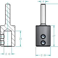 Переходник WPW TA10003 для сверла присадочного на круглый хвостовик 6