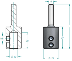 Переходник WPW TA10003 для сверла присадочного на круглый хвостовик 6