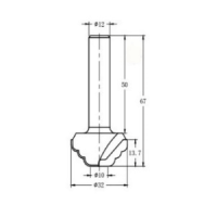 Фреза алмазная филёночная TD-131 D=32x13.7x67 S=12 Rotis 1313212.01