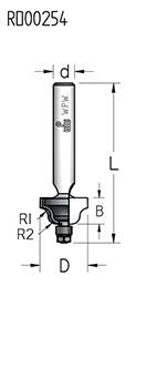 Фреза WPW RD00253 римский профиль R2,4 D14,3 B6,3 с подшипником хвостовик 6