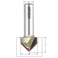 Фреза пазовая V-образная 90º D=6.35х9.5x45 S=8 ARDEN 200809